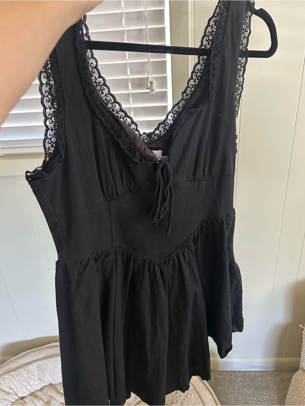 Princess Polly Black Lace-Trim Slip Top